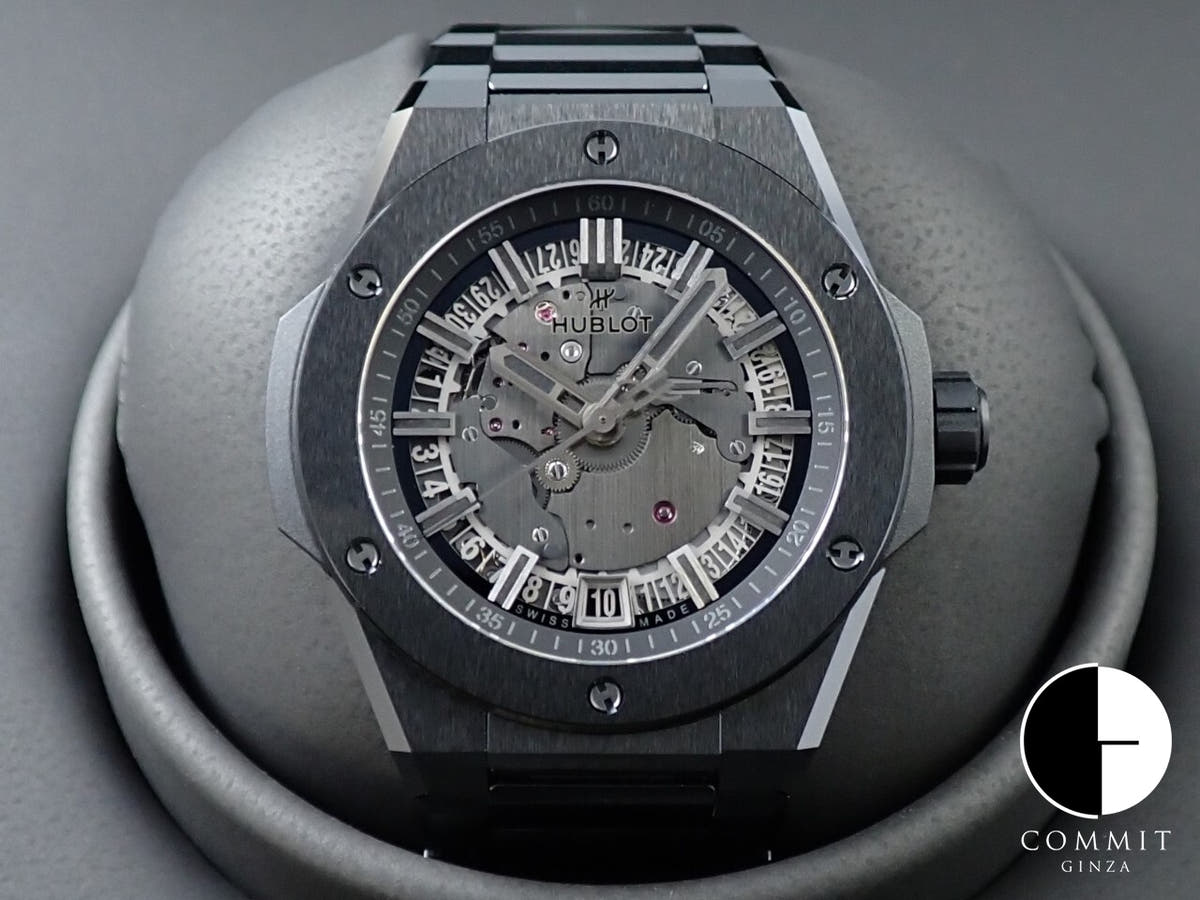 ウブロ ビッグバン インテグレーテッド タイムオンリー オールブラック Ref.456.CX.0140.CX スケルトン文字盤 極美品 RMMC17MM