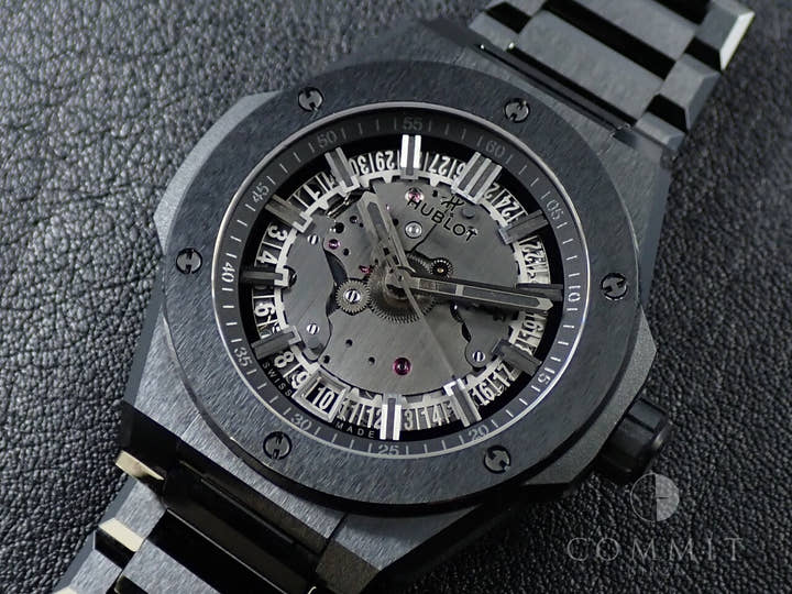 ウブロ ビッグバン インテグレーテッド タイムオンリー オールブラック Ref.456.CX.0140.CX スケルトン文字盤 極美品 RMMC17MM