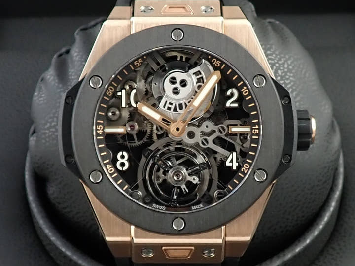 ウブロ ビッグ・バン トゥールビヨン オートマティック キングゴールド カーボン Ref.429.OQ.0180.RX.YOS スケルトン文字盤 美品 7J2FK624