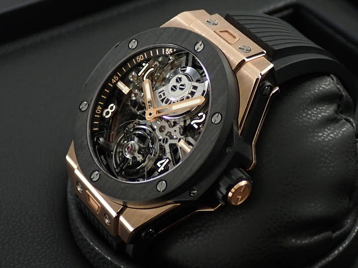 ウブロ ビッグ・バン トゥールビヨン オートマティック キングゴールド カーボン Ref.429.OQ.0180.RX.YOS スケルトン文字盤 美品 7J2FK624