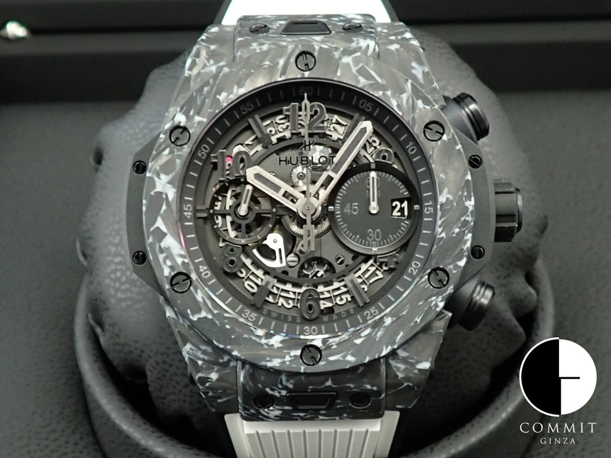 ウブロ ビッグバン ウニコ カーボン ホワイト Ref.421.QW.1110.RX.JPN スケルトン文字盤 極美品 W9H8MMXJ