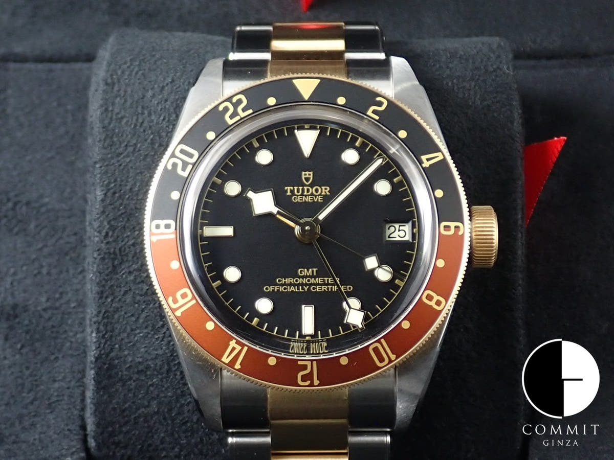 チューダー(チュードル) ヘリテージ ブラックベイ GMT S&G Ref.79833MN ブラック文字盤 美品 9H2HRVRP