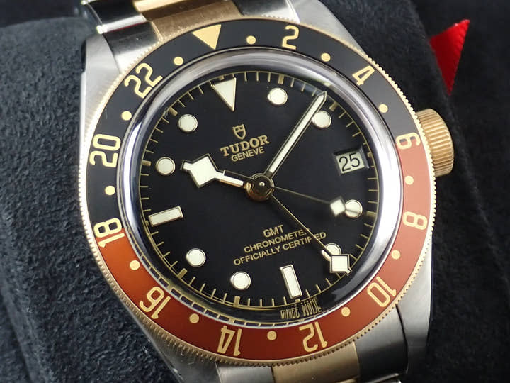 チューダー(チュードル) ヘリテージ ブラックベイ GMT S&G Ref.79833MN ブラック文字盤 美品 9H2HRVRP