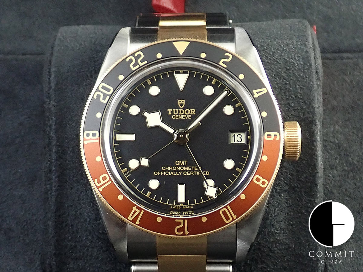 チューダー(チュードル) ヘリテージ ブラックベイ GMT S&G Ref.79833MN ブラック文字盤 未使用 T52WZ468