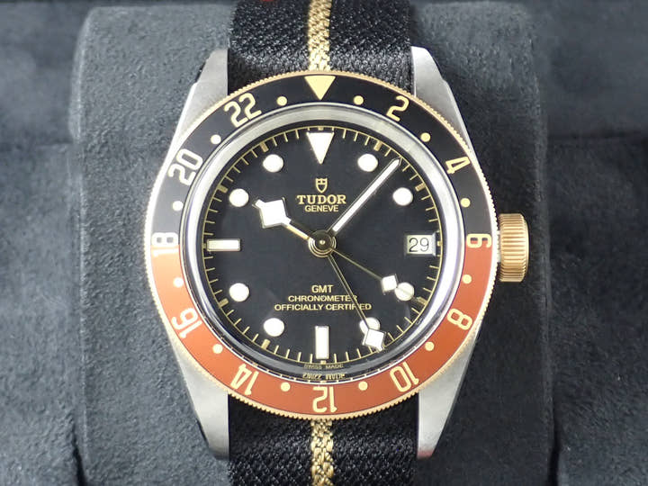 チューダー(チュードル) ヘリテージ ブラックベイ GMT S&G Ref.79833MN ブラック文字盤 未使用 8M633710