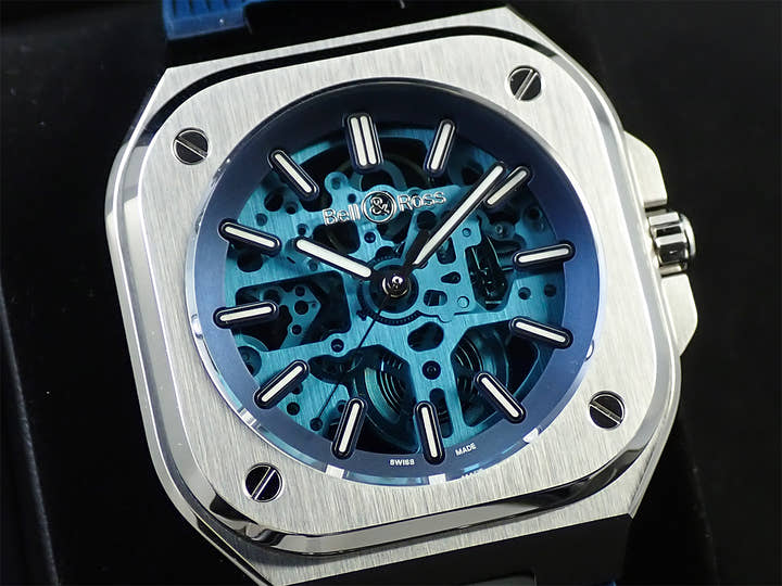 ベル&ロス BR05 スケルトン ブルー Ref.BR05A-BLU-SKST/SST スケルトン文字盤 極美品 H3R7L3JV