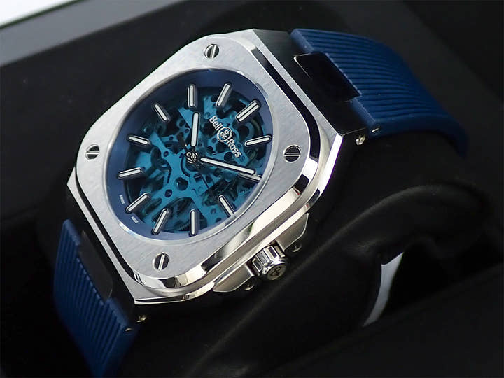 ベル&ロス BR05 スケルトン ブルー Ref.BR05A-BLU-SKST/SST スケルトン文字盤 極美品 H3R7L3JV