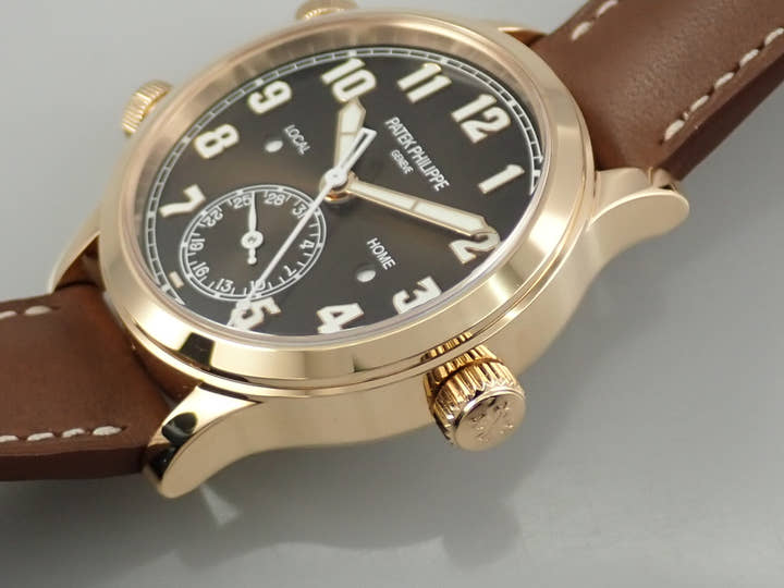 パテックフィリップ カラトラバ パイロット トラベルタイム Ref.7234R-001 ローズゴールド ブラウン文字盤