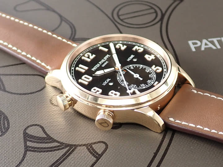 パテックフィリップ カラトラバ パイロット トラベルタイム Ref.5524R-001 ローズゴールド ブラウン・ソレイユ文字盤