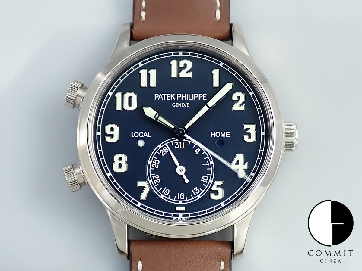 パテックフィリップ カラトラバ パイロット トラベルタイム Ref.5524G-001 ホワイトゴールド ブルー文字盤