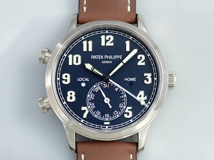 パテックフィリップ カラトラバ パイロット トラベルタイム Ref.5524G-001 ホワイトゴールド ブルー文字盤