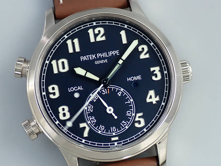パテックフィリップ カラトラバ パイロット トラベルタイム Ref.5524G-001 ホワイトゴールド ブルー文字盤