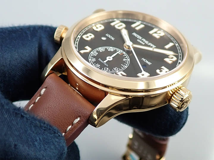 パテックフィリップ カラトラバ パイロット トラベルタイム Ref.7234R-001 ローズゴールド ブラウン文字盤