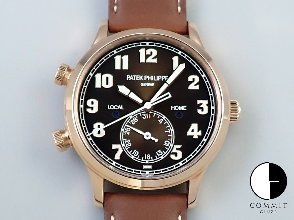 パテックフィリップ カラトラバ パイロット トラベルタイム Ref.5524R-001 ローズゴールド ブラウン・ソレイユ文字盤