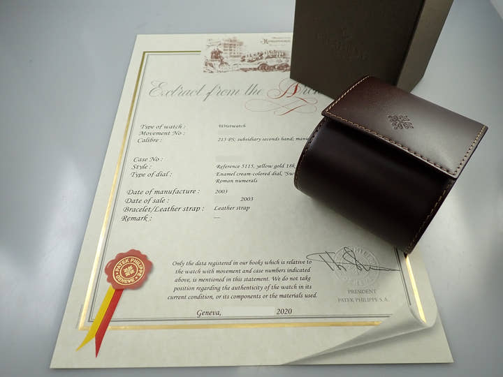 パテックフィリップ カラトラバ Ref.5115J-001 イエローゴールド エナメル文字盤