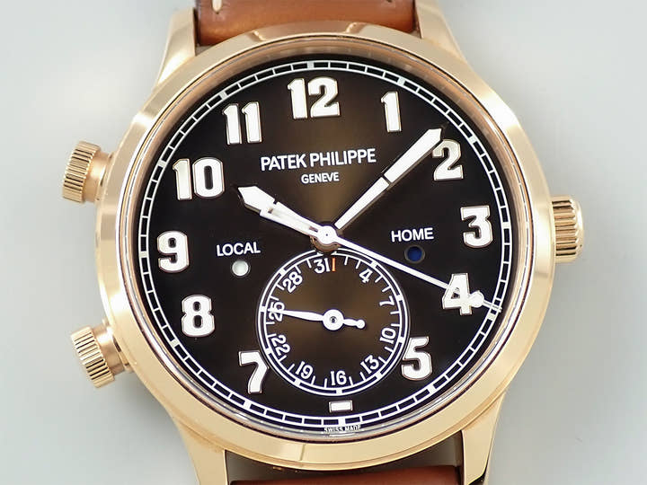 パテックフィリップ カラトラバ パイロット トラベルタイム Ref.5524R-001 ローズゴールド ブラウン・ソレイユ文字盤