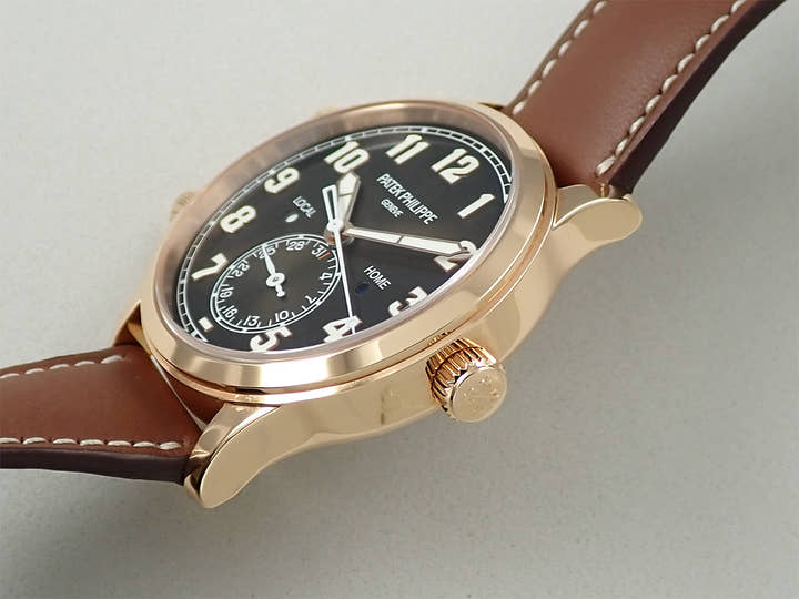 パテックフィリップ カラトラバ パイロット トラベルタイム Ref.5524R-001 ローズゴールド ブラウン・ソレイユ文字盤