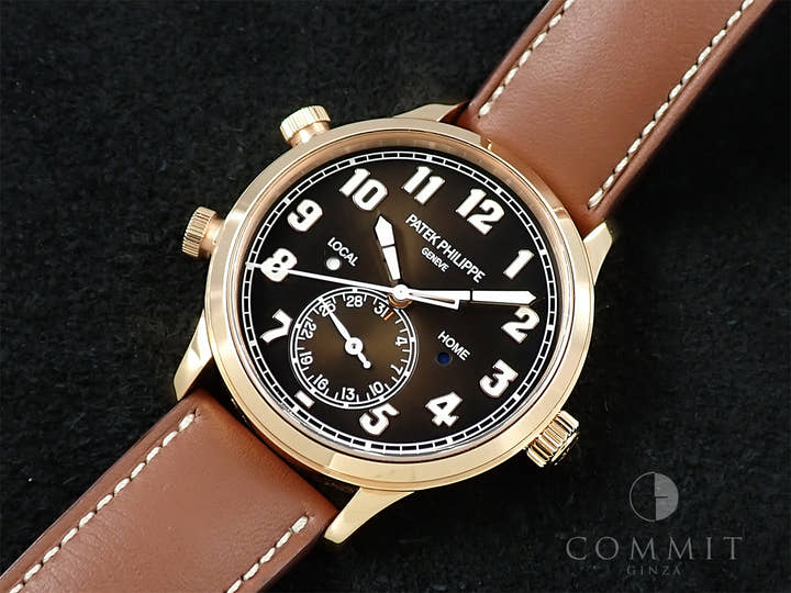 パテックフィリップ カラトラバ パイロット トラベルタイム Ref.5524R-001 ローズゴールド ブラウン・ソレイユ文字盤