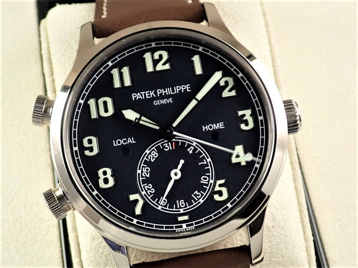 パテックフィリップ カラトラバ パイロット トラベルタイム Ref.5524G-001 ホワイトゴールド ブルー文字盤