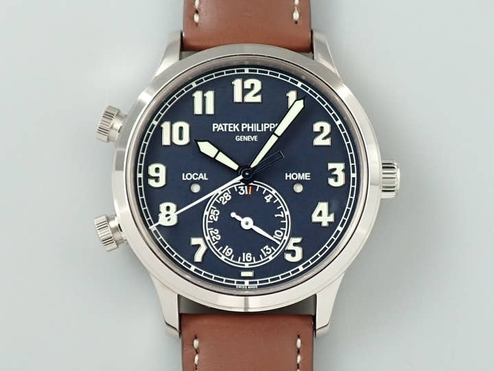 パテックフィリップ カラトラバ パイロット トラベルタイム Ref.5524G-001 ホワイトゴールド ブルー文字盤