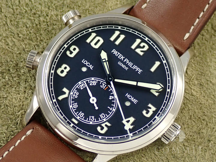 パテックフィリップ カラトラバ パイロット トラベルタイム Ref.5524G-001 ホワイトゴールド ブルー文字盤