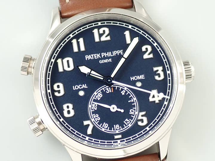 パテックフィリップ カラトラバ パイロット トラベルタイム Ref.5524G-001 ホワイトゴールド ブルー文字盤