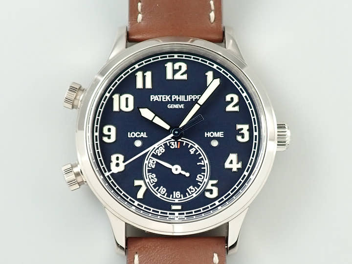 パテックフィリップ カラトラバ パイロット トラベルタイム Ref.5524G-001 ホワイトゴールド ブルー文字盤