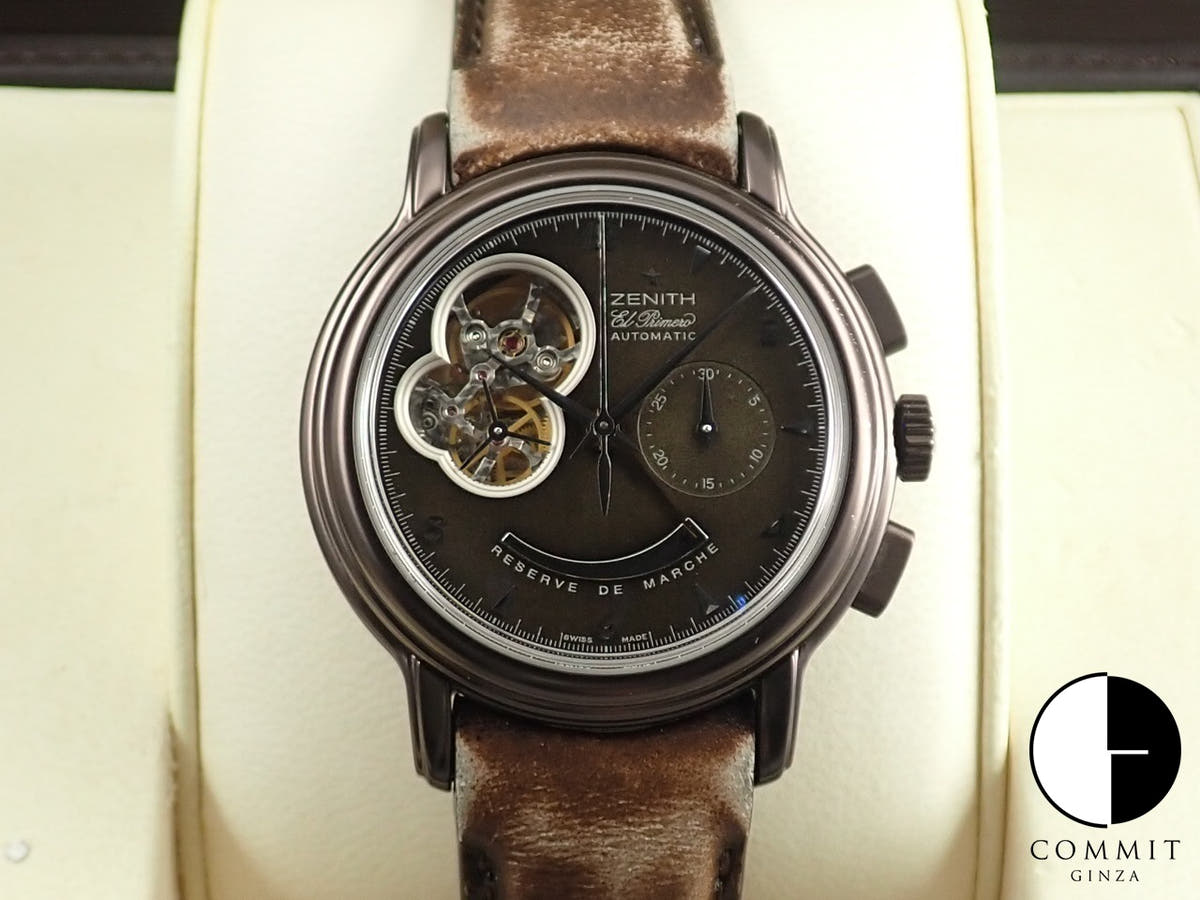 ゼニス クロノマスター Tオープン ネオヴィンテージ Ref.03.0240.4021/96.C616 ブラウン文字盤 中古 KY7HS39Y