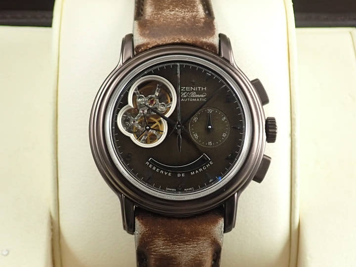 ゼニス クロノマスター Tオープン ネオヴィンテージ Ref.03.0240.4021/96.C616 ブラウン文字盤 中古 KY7HS39Y