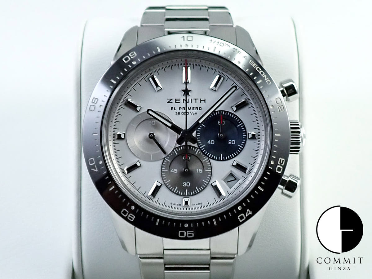 ゼニス クロノマスター スポーツ Ref.03.3100.3600/69.M3100 ホワイト文字盤 美品 4C58VU7W
