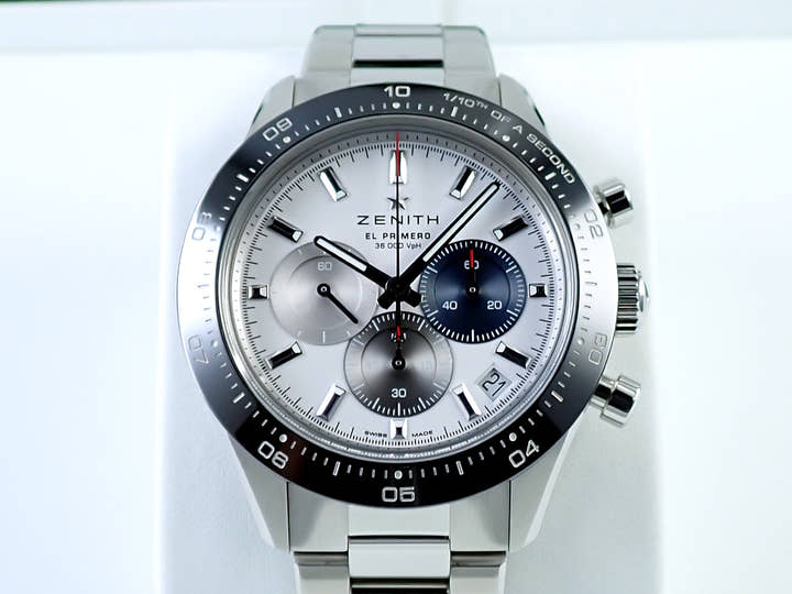 ゼニス クロノマスター スポーツ Ref.03.3100.3600/69.M3100 ホワイト文字盤 美品 UW8VZ37Z