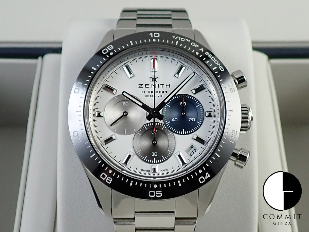 ゼニス クロノマスター スポーツ Ref.03.3100.3600/69.M3100 ホワイト文字盤 中古 7543JPVT