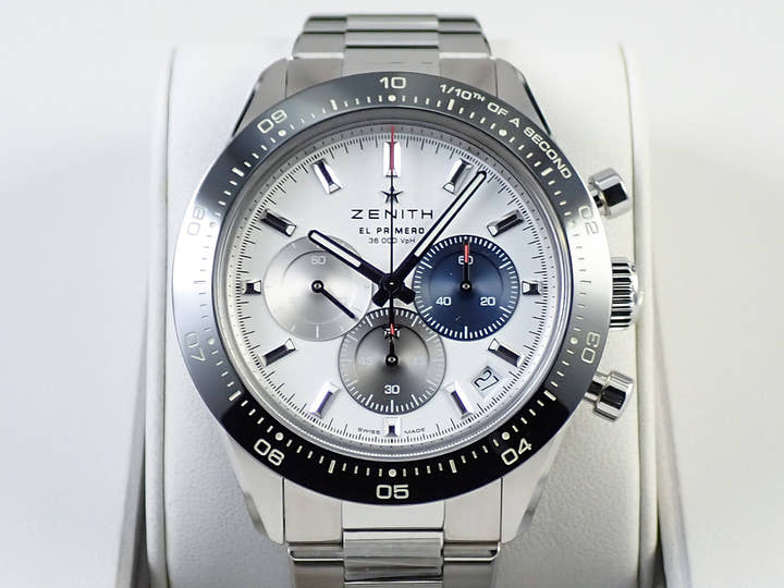 ゼニス クロノマスター スポーツ Ref.03.3100.3600/69.M3100 ホワイト文字盤 極美品 T1173183