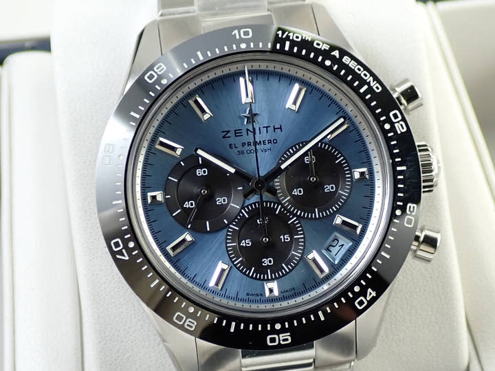 ゼニス クロノマスター スポーツ ヨシダ スペシャル エディション Ref.03.3104.3600/54.M3100 アクアブルー文字盤 極美品 58TS3YLP