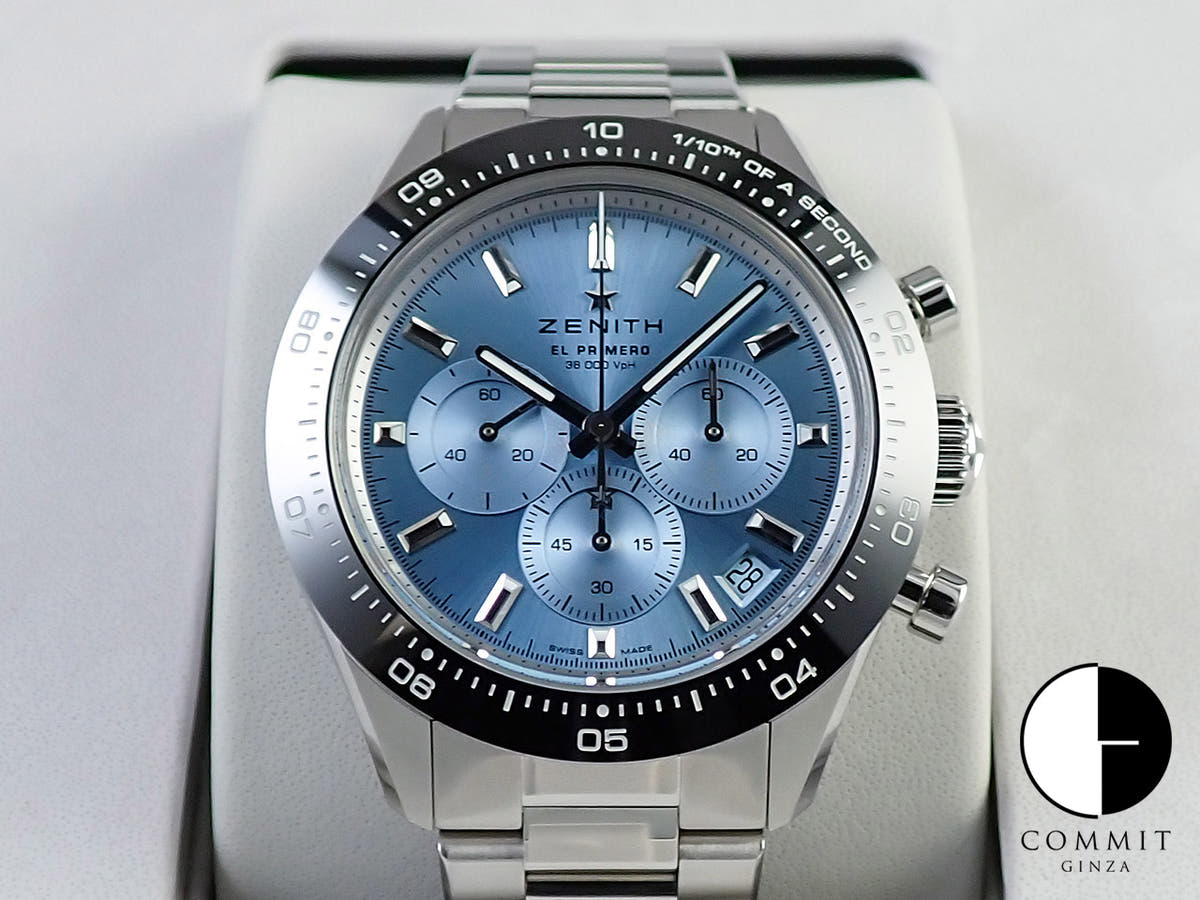 ゼニス クロノマスター スポーツ ヨシダ スペシャル エディション Ref.03.3105.3600/52.M3100 アクアブルー文字盤 極美品 6TSHJHXM