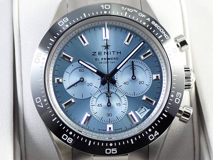 Zenith Chronomaster Sports Yoshida Special Edition Ref.03.3105.3600/52.M3100 Aqua Blue Dial Unused A4SJWFFP