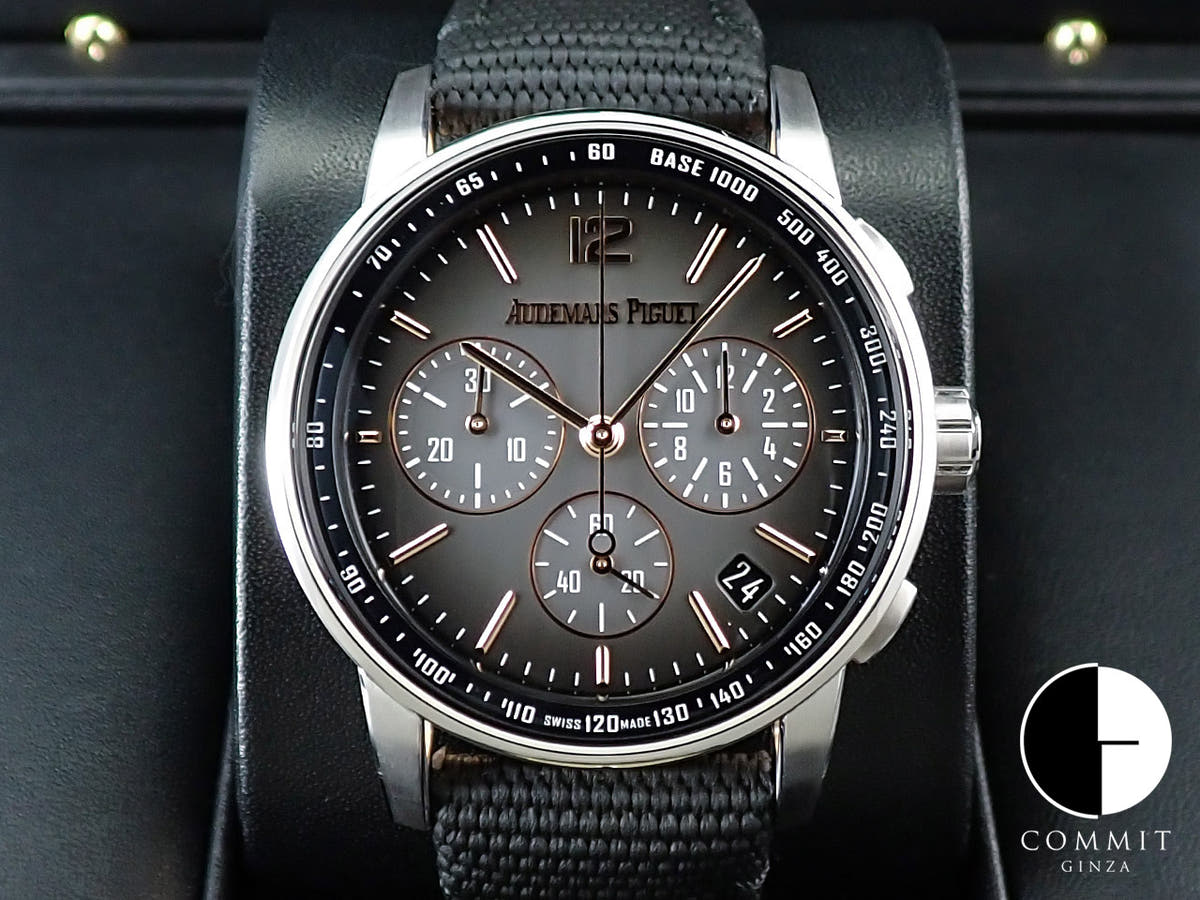 オーデマピゲ CODE 11.59 バイ オーデマ ピゲ クロノグラフ Ref.26393CR.OO.A002CR.01 ピンクゴールド/ホワイトゴールド スモークグレーラッカー文字盤