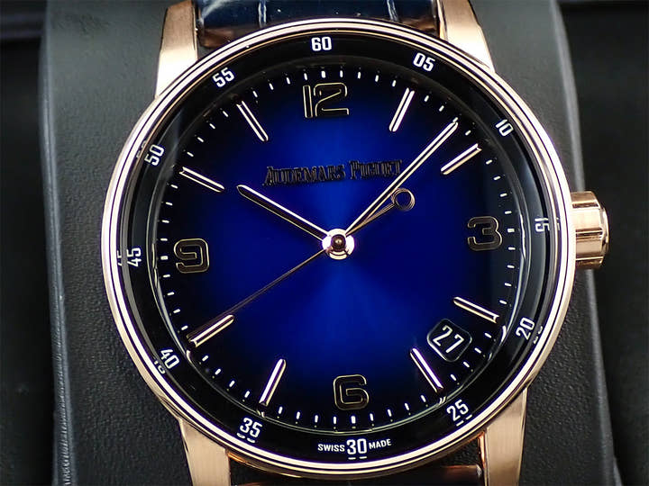 オーデマピゲ CODE 11.59 バイ オーデマ ピゲ Ref.15210OR.OO.A028CR.01 ピンクゴールド スモークブルーラッカー文字盤