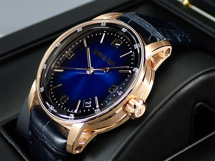 オーデマピゲ CODE 11.59 バイ オーデマ ピゲ Ref.15210OR.OO.A028CR.01 ピンクゴールド スモークブルーラッカー文字盤