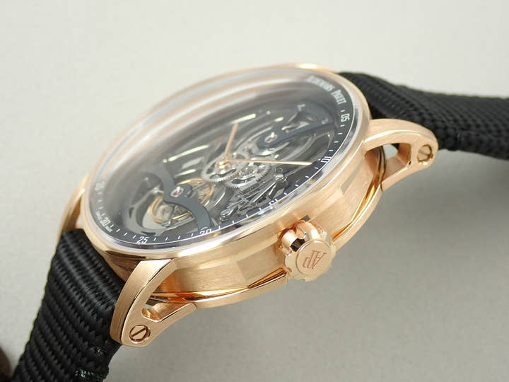 オーデマピゲ CODE 11.59 バイ オーデマ ピゲ トゥールビヨン オープンワーク Ref.26600OR.OO.D002CR.01 ピンクゴールド ブラックラッカーインナーベゼル、オープンワーク文字盤