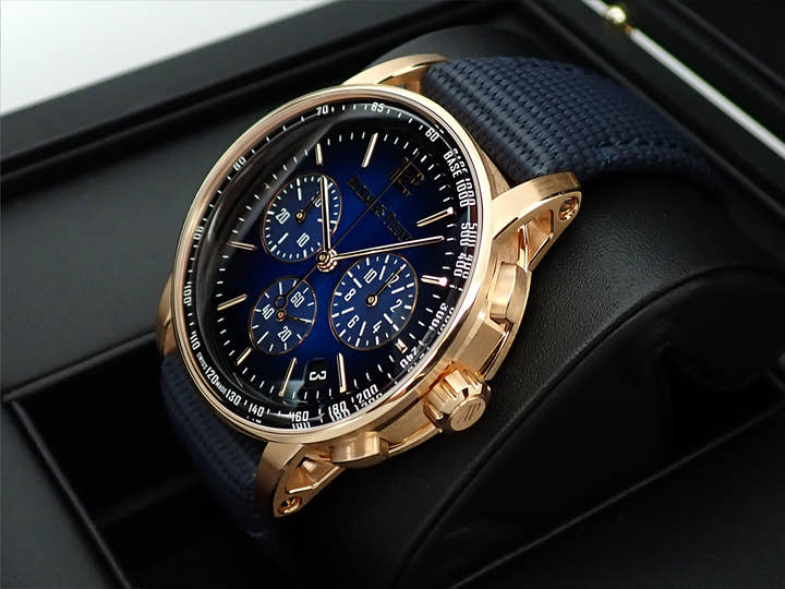 オーデマピゲ CODE 11.59 バイ オーデマ ピゲ クロノグラフ Ref.26393OR.OO.A028CR.01 ピンクゴールド スモークブルーラッカー文字盤