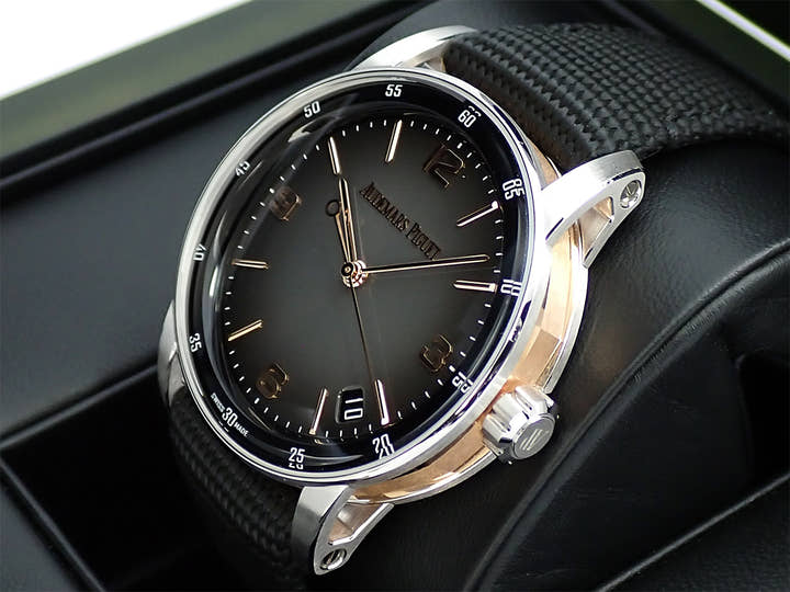 オーデマピゲ CODE 11.59 バイ オーデマ ピゲ Ref.15210CR.OO.A002KB.01 ホワイトゴールド/ピンクゴールド グレーラッカー文字盤