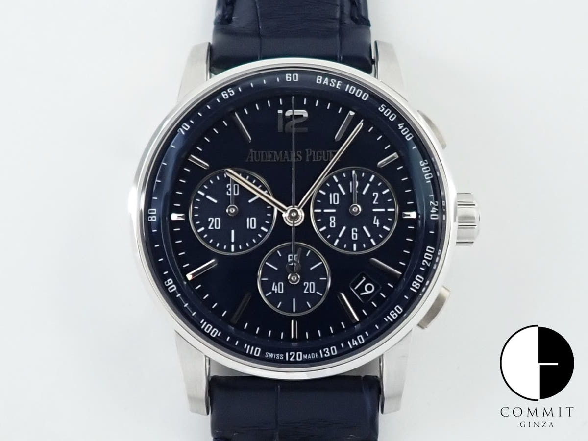 Audemars Piguet CODE 11.59 by Audemars Piguet Chronograph Ref. 26393BC.OO.A321CR.01 White Gold Blue Lacquer Dial