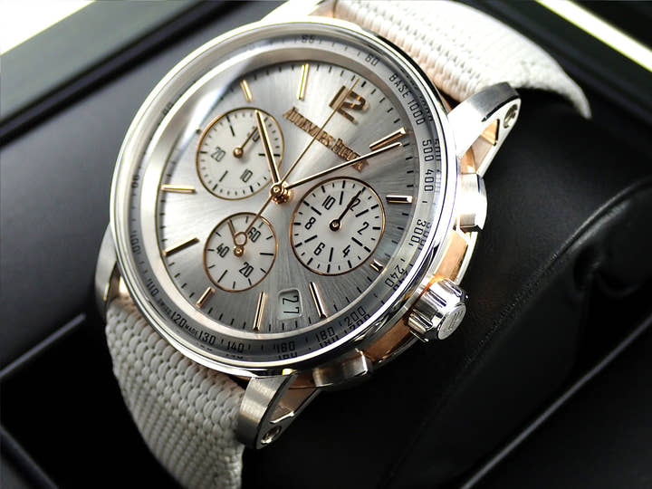 オーデマピゲ CODE 11.59 バイ オーデマ ピゲ クロノグラフ Ref.26393CR.OO.A008KB.01 ホワイトゴールド/ピンクゴールド グレーラッカー文字盤