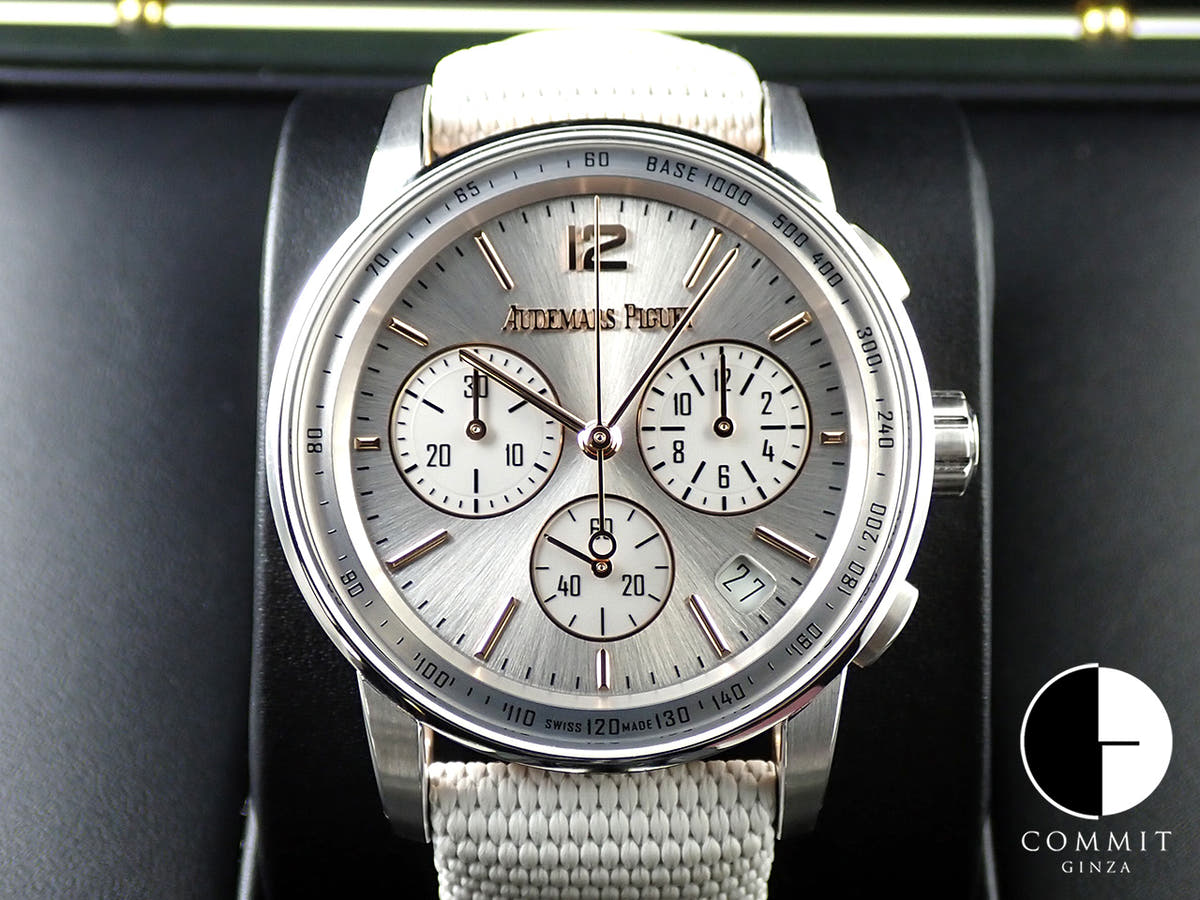オーデマピゲ CODE 11.59 バイ オーデマ ピゲ クロノグラフ Ref.26393CR.OO.A008KB.01 ホワイトゴールド/ピンクゴールド グレーラッカー文字盤