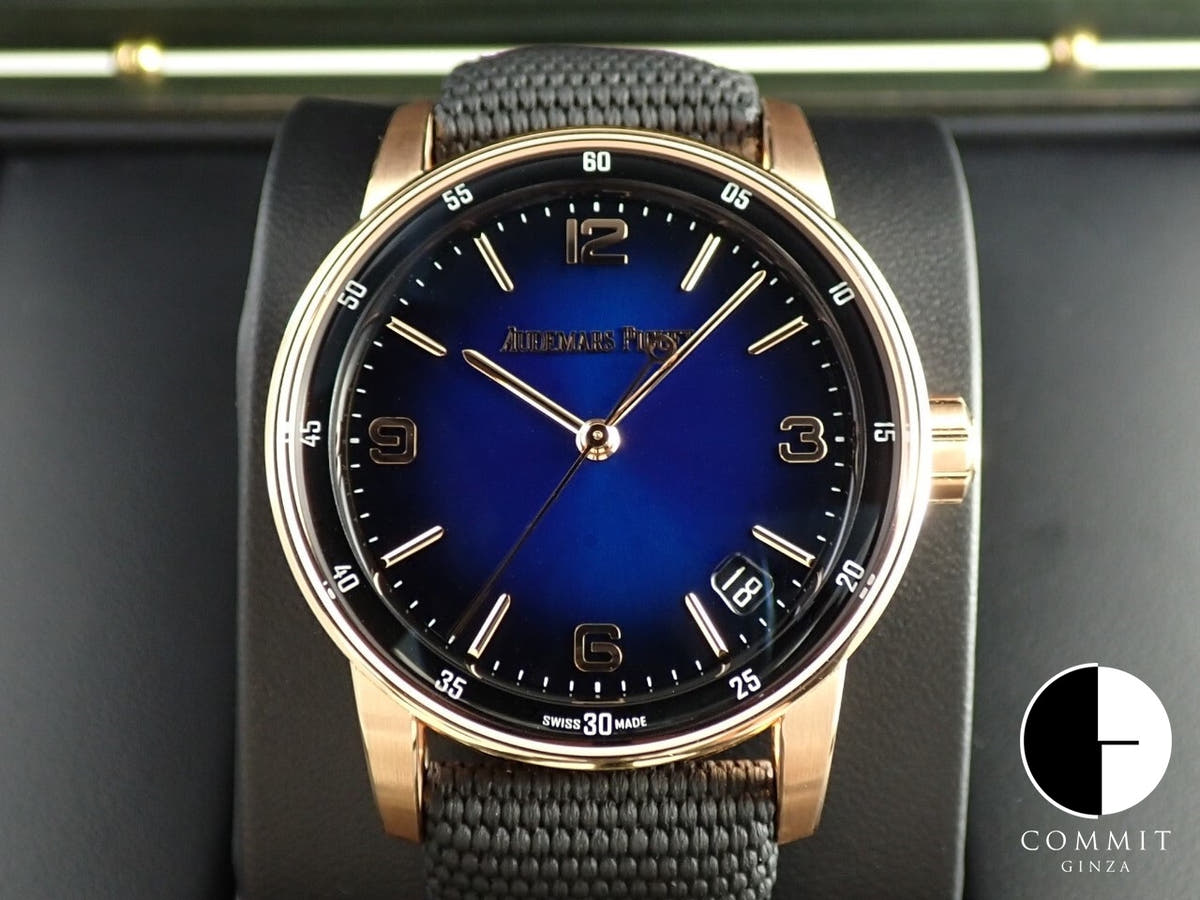 オーデマピゲ CODE 11.59 バイ オーデマ ピゲ Ref.15210OR.OO.A002KB.03 ピンクゴールド スモークブルーラッカー文字盤