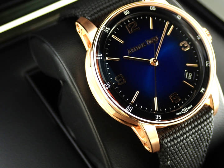 オーデマピゲ CODE 11.59 バイ オーデマ ピゲ Ref.15210OR.OO.A002KB.03 ピンクゴールド スモークブルーラッカー文字盤