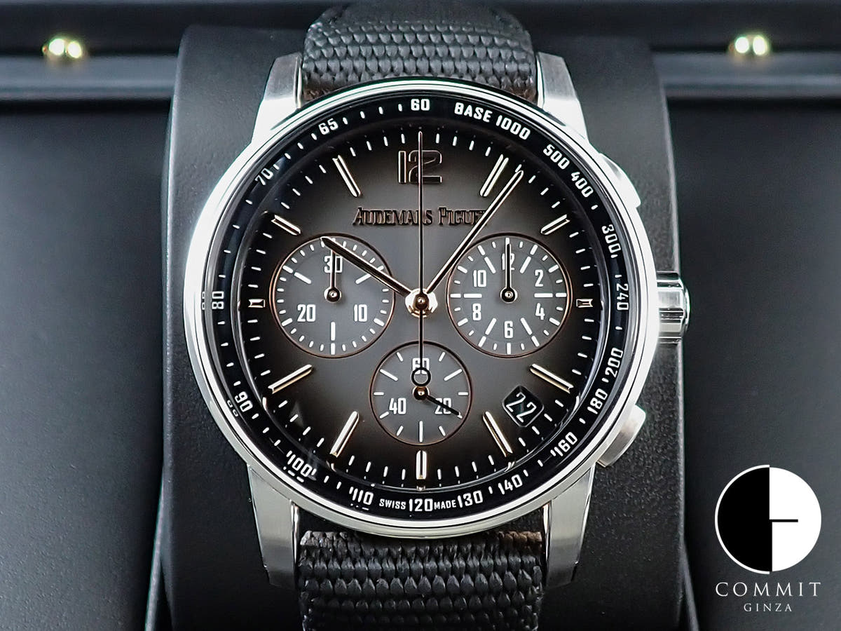 オーデマピゲ CODE 11.59 バイ オーデマ ピゲ クロノグラフ Ref.26393CR.OO.A002KB.01 ピンクゴールド/ホワイトゴールド スモークグレーラッカー文字盤