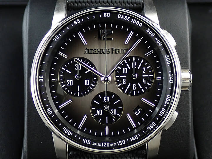 オーデマピゲ CODE 11.59 バイ オーデマ ピゲ クロノグラフ Ref.26393NB.OO.A002KB.01 ホワイトゴールド/セラミック スモークグレー文字盤