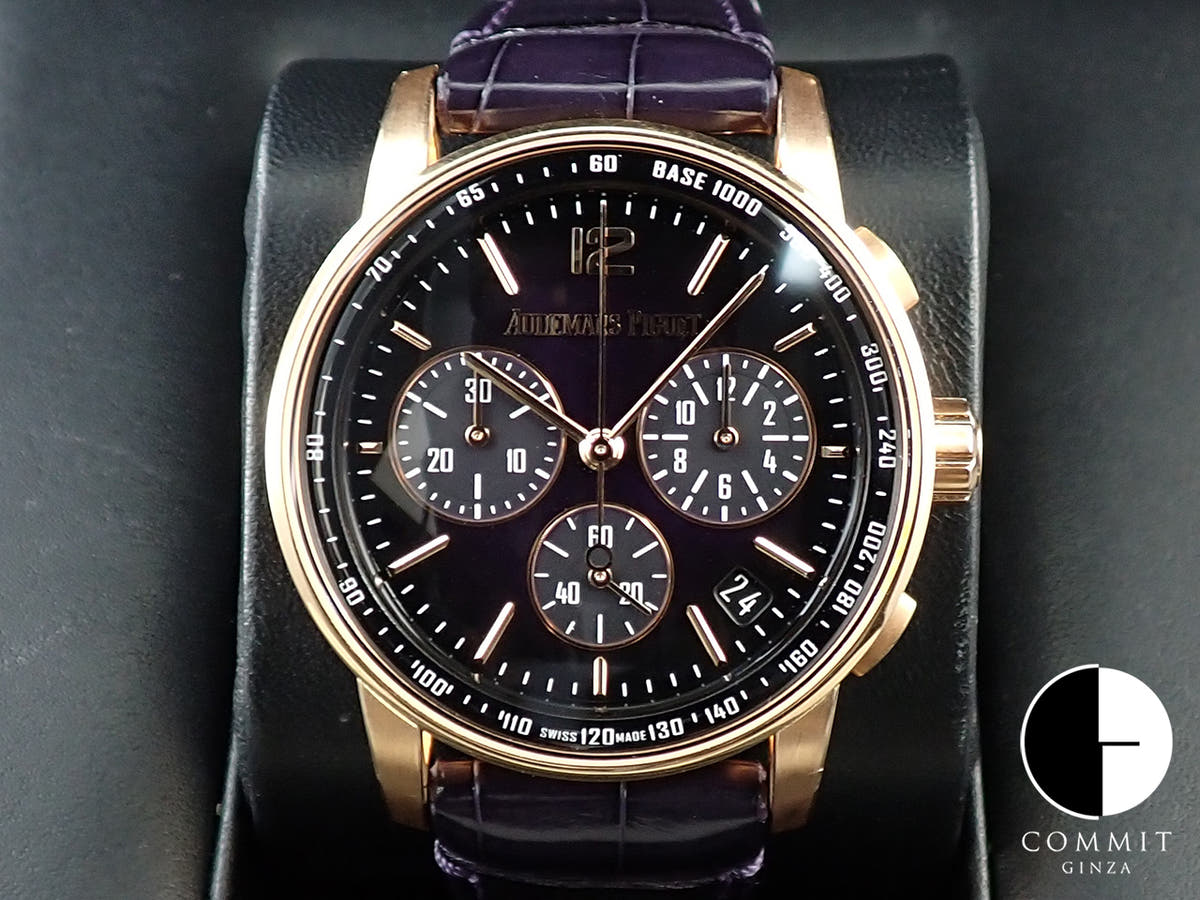 オーデマピゲ CODE 11.59 バイ オーデマ ピゲ クロノグラフ Ref.26393OR.OO.A616VE.01 ピンクゴールド パープル文字盤